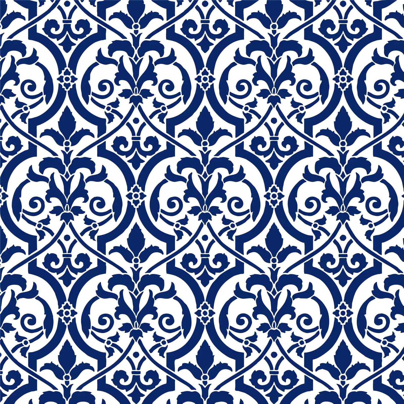Royal Indigo Ornate Sofa Fabric