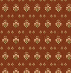 Patterned fabric with floral design on a brown background