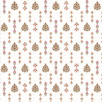Decorative pattern with floral and paisley designs on a white background