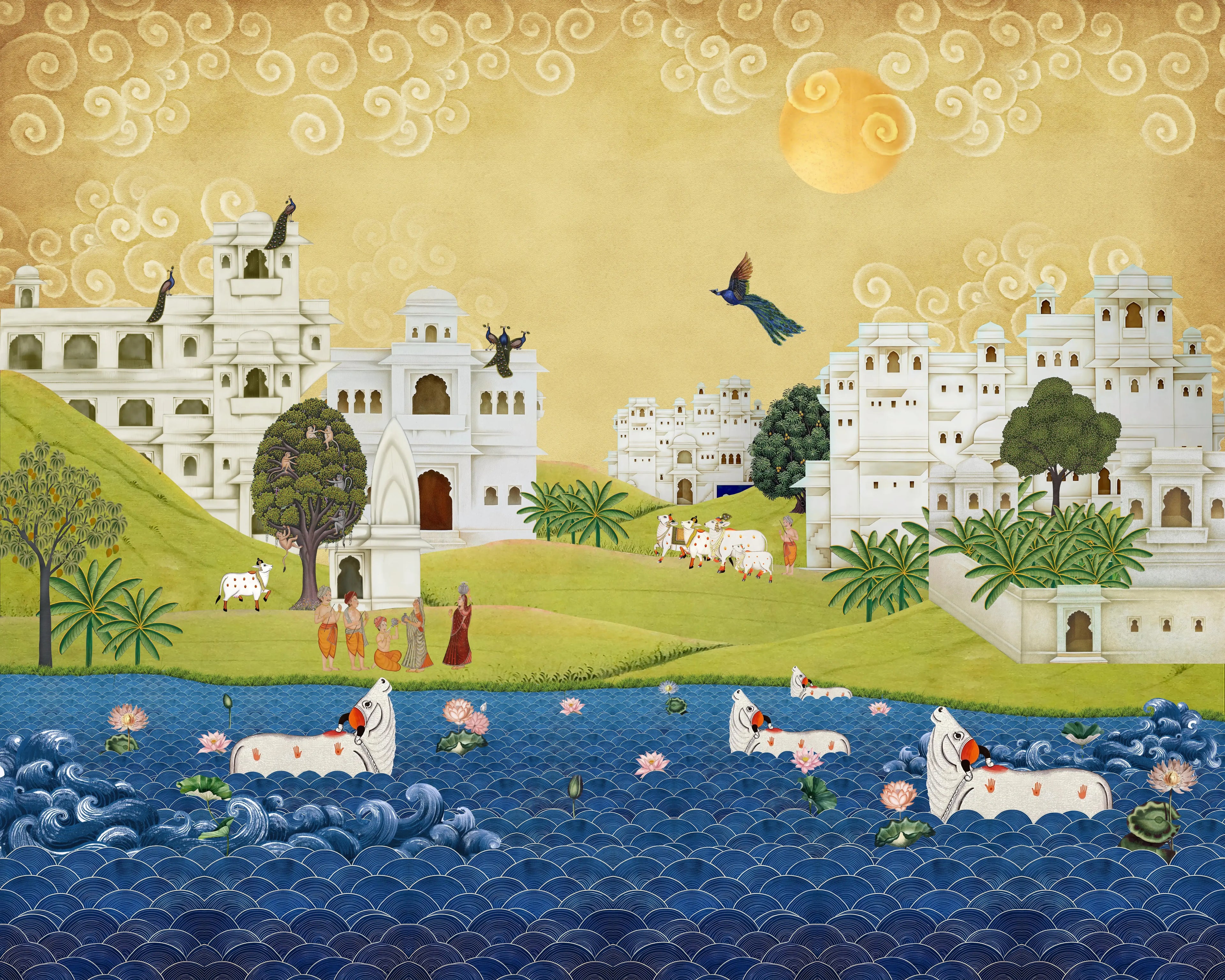 Serene Palace Shores Wallpaper