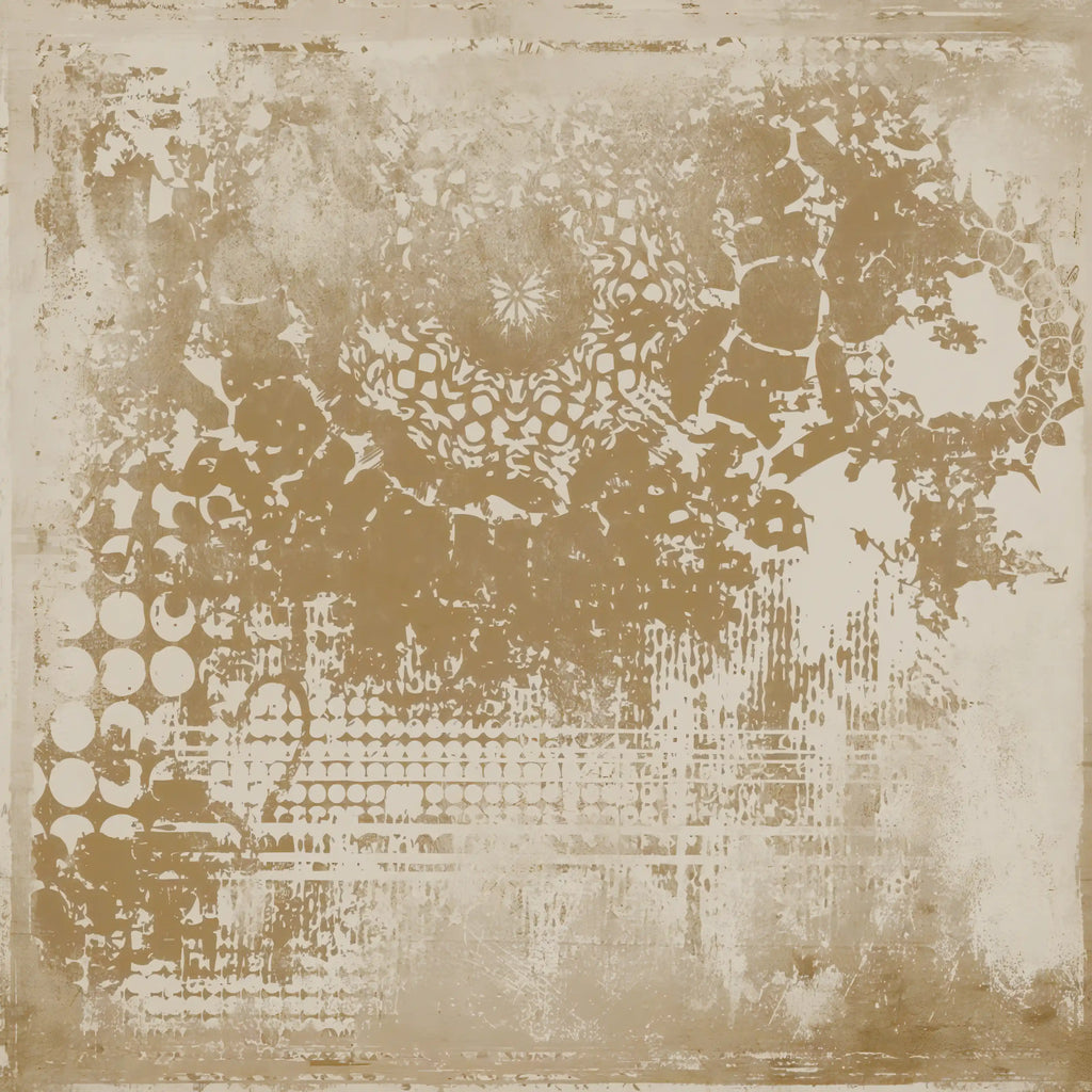 Abstract patterned wallpaper with beige and brown tones