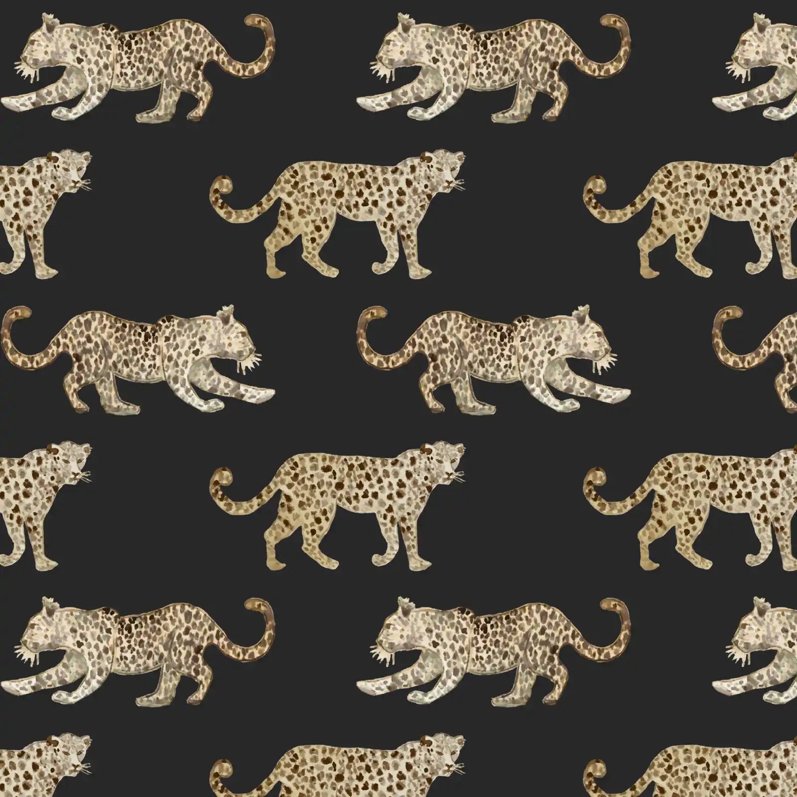 Pattern of leopards on a black background