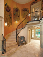 Staircase with decorative elements in a home interior