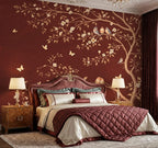 Crimson Blossom Aviary Elegance
